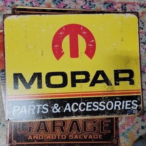Mopar Metal Sign Yellow Garage‎ Dodge Man Cave Store Automotive Auto Shop